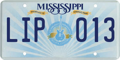 MS license plate LIP013