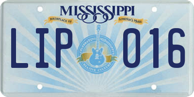 MS license plate LIP016