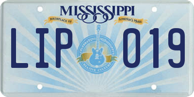 MS license plate LIP019