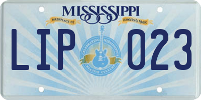 MS license plate LIP023