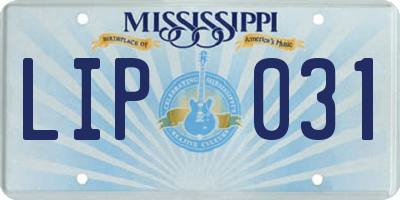 MS license plate LIP031