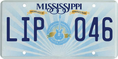 MS license plate LIP046