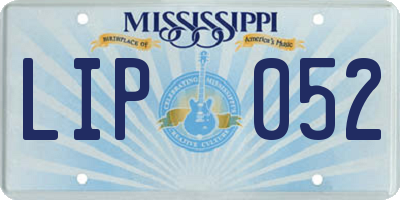 MS license plate LIP052