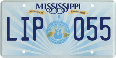 MS license plate LIP055