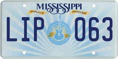 MS license plate LIP063