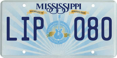 MS license plate LIP080