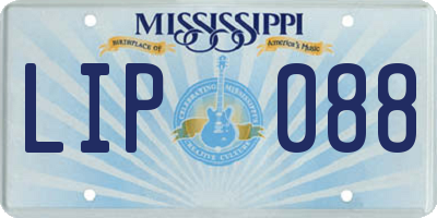 MS license plate LIP088