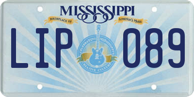 MS license plate LIP089
