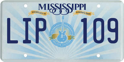 MS license plate LIP109