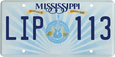 MS license plate LIP113