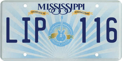 MS license plate LIP116