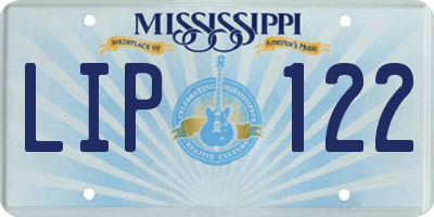 MS license plate LIP122