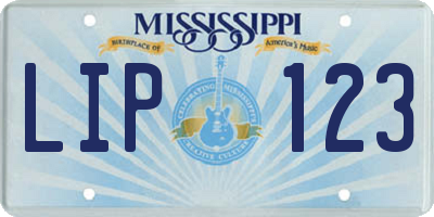 MS license plate LIP123