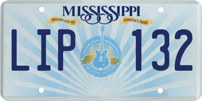 MS license plate LIP132