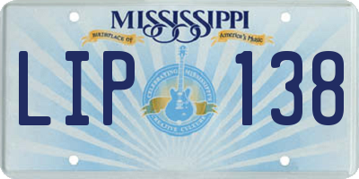 MS license plate LIP138