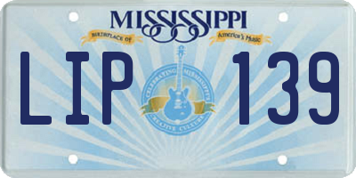 MS license plate LIP139