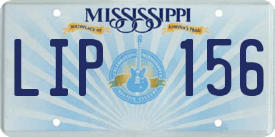MS license plate LIP156