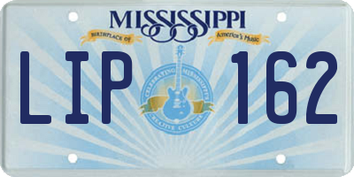 MS license plate LIP162
