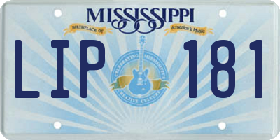 MS license plate LIP181