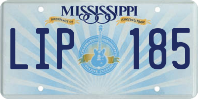 MS license plate LIP185