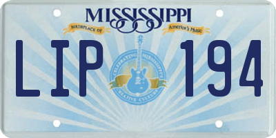MS license plate LIP194