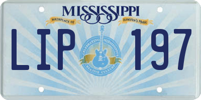 MS license plate LIP197