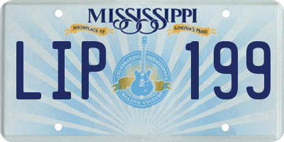 MS license plate LIP199