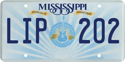 MS license plate LIP202