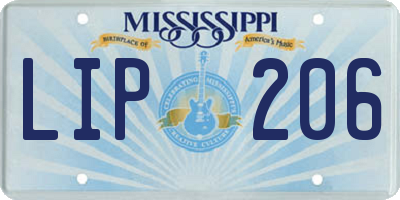 MS license plate LIP206