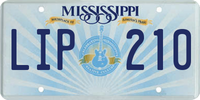 MS license plate LIP210