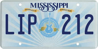 MS license plate LIP212