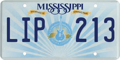 MS license plate LIP213