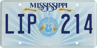 MS license plate LIP214