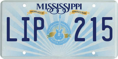 MS license plate LIP215