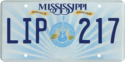 MS license plate LIP217