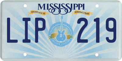MS license plate LIP219