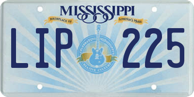 MS license plate LIP225