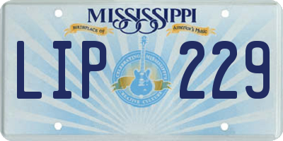 MS license plate LIP229