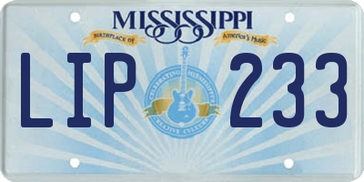 MS license plate LIP233