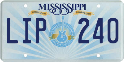 MS license plate LIP240