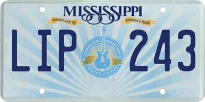 MS license plate LIP243