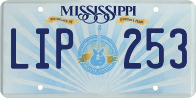 MS license plate LIP253