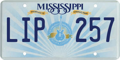 MS license plate LIP257