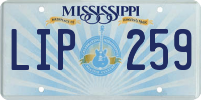 MS license plate LIP259