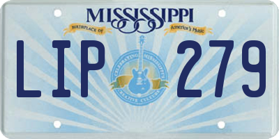 MS license plate LIP279