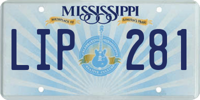 MS license plate LIP281