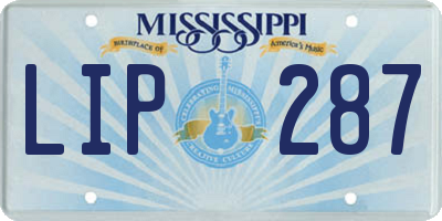 MS license plate LIP287
