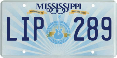 MS license plate LIP289