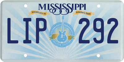 MS license plate LIP292