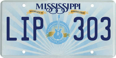 MS license plate LIP303